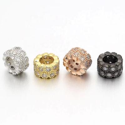 China FASHIONABLE YJ-CZC75 Copper Micro Pave Jewelry Beads For Bracelet Necklace DIY Making Wholesale Fashion CZ Bead Charm for sale