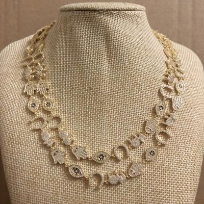 China TRENDY Romantic Women 18k Gold Plated Variety Of Shapes Choker Cubic Necklace Jewelry Necklace for sale