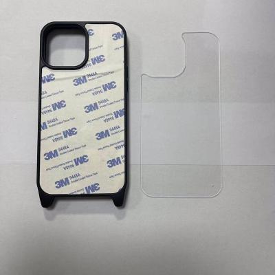 China Hot shockproof 2d case sublimation hot groove pc tpu phone case lanyard design groove phone case for epoxy for sale