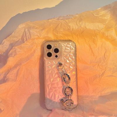 China Shockproof Clear Diamond Bracelet Phone Case For iphone 11 pro case 12 13 max electroplating chain for iphone 78 plus xs max for sale