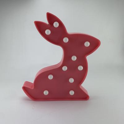 China Easter Gift Modern Decorative Bunny Sign Light LED Rabbit Shaped Night Lamp Decor Light For Birthday Party Kids Room Living Room for sale