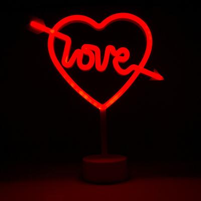 China Commercial Use Valentines Day Decoration LED Cupid's Bow Shape Neon Light Sign Love Heart Night Neon Lights Pink Neon Letter Sign for sale