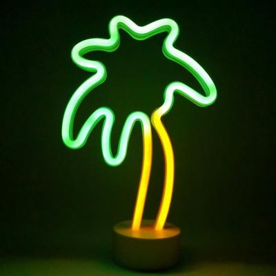 China Commercial Use Coconut Palm Tree LED Neon Signs Neon Lights With Battery Powered /USB For Christmas Art Wall Decor Room for sale