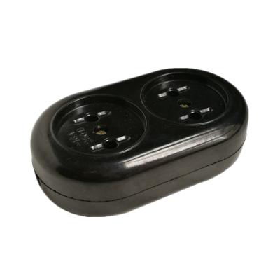 China Residential / General Purpose Bakelite European Style Double Power Socket (YK402) 2 Way for sale