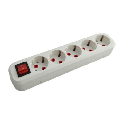 China (YK426) Residential / General Purpose European Style 5 Way Power Strip Extension Socket With Switch And Ground for sale