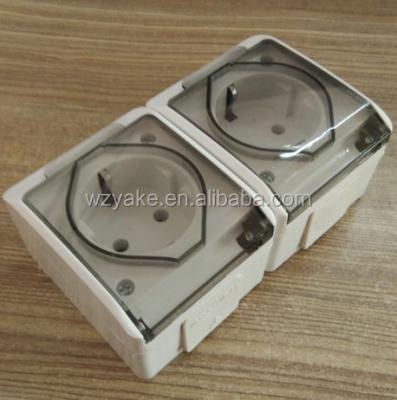 China (YK407A) European Style Residential / Multi-Purpose Surface Mounted Electrical Wall Outlet With Grouding for sale