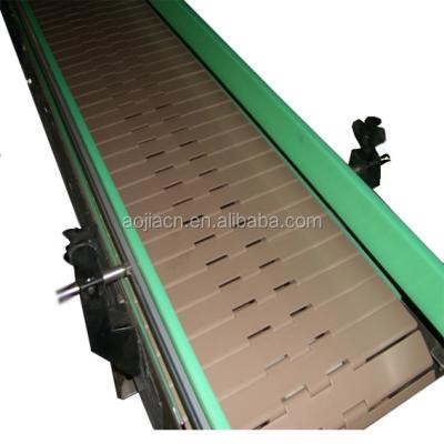 China Flat Surface Chain Conveyor Conveyor System Structure Heat Resistant Plastic Slat Conveyor for sale