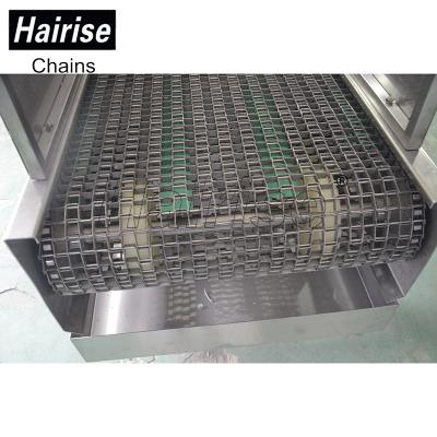 China Hairise Heat Resistant Food Grade Cooling Stainless Steel Wire Net Mesh Metal Belt Overhead Fryer Conveyor System Machinery for sale