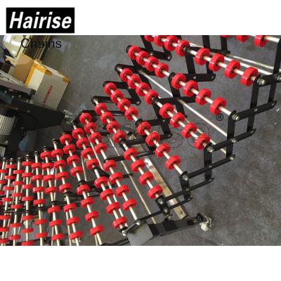 China Hairise 20% Saving Heat Resistant Curve Activated Roller Belt Power And Free Conveyor System for sale