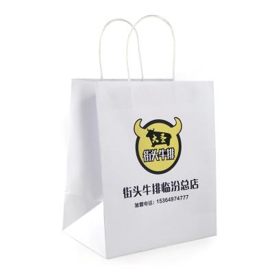 China 2021 Recyclable Food Packaging Bag Take Away High Quality Paper Bag Gift Bag for sale