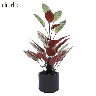 China Best Quality Decorative Real Touch Plastic Artificial Taro Leaves Branch Artificial Garden Home Decor for sale