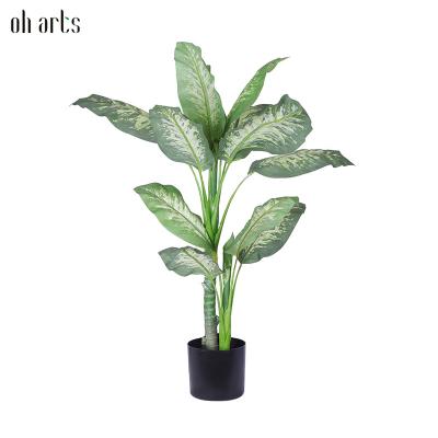 China Decorative Potted Artificial Dieffenbachia Plant Price Garden Decorative Faux Plants For Indoor Outdoor for sale