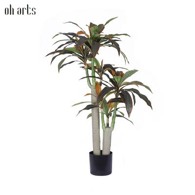 China Garden Decorative Faux Bonsai Tree 60cm Plastic Artificial Dracaena Potted Plant For Indoor Outdoor for sale