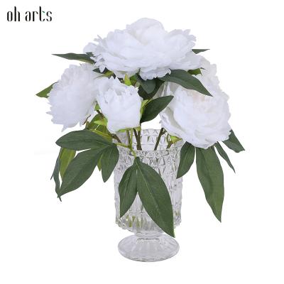 China Garden Decorative High Quality Simulation Ceramic Peony Lifelike Potted Flowers For Wedding Decoration for sale