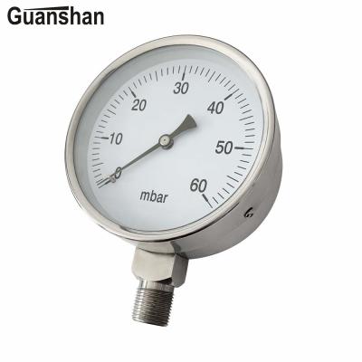 China 100mm Stainless Steel Capsule Pressure Gauge Low Pressure Gauge for sale