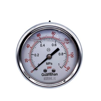 China Oil Filling Pressure Gauge Meter Copper Alloy Shockproof Pressure Gauge 63mm for sale