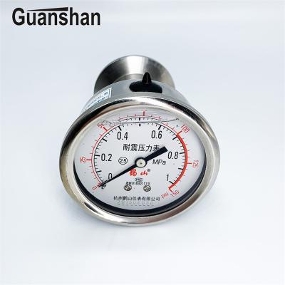 China sanitary type diaphragm pressure gauge flange connection food and beveage pharmaceutical biotechnoligy industries YN63BFZ-NL for sale