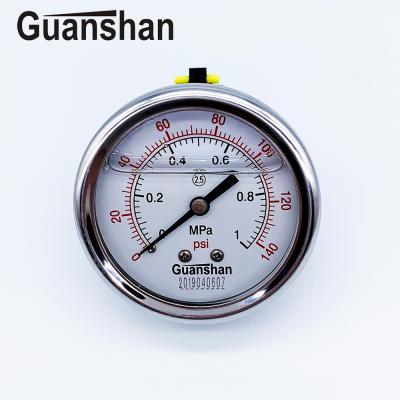 China oil level gauge, glycerine filled pressure gauge, back connection oil pressure gauge 63 for sale