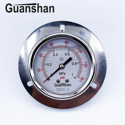 China oil level gauge, glycerine filled pressure gauge, back connection oil pressure gauge 63 for sale