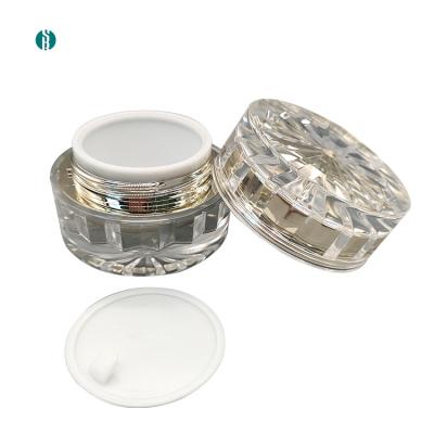 China Charming Round 10g/15g/20g/30g/50g Cosmetic Cosmetics Packaging Containers Acrylic Cream Jar for sale