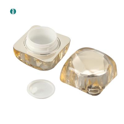 China Cosmetic Skin Care Packing 8ml 15ml Face Eye Cream Gold Cosmetic Plastic Acrylic Jar Jar With Screw Lid for sale