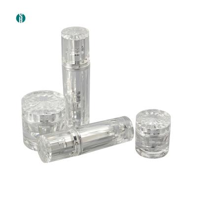 China Small Cosmetic Luxury Acrylic Enhancement Cosmetic Jars Cream And Essence Skin Care Packaging Containers for sale