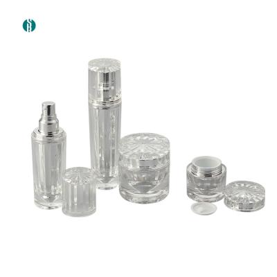 China Cosmetic Factory Customized High Quality Exquisite Clear Plastic Jar With Lids Container Acrylic Cream Jar for sale