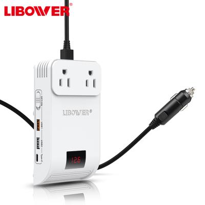 China Car Libower Brand 150W Solid Electric Sine Wave Car Power Inverter Pure DC 12v to 110v 220V EU/US Plug Without AC Charger for sale