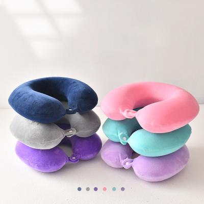 China Wholesale Inflatable Travel Pillow Wholesale Inflatable Memory Foam U Shape Car Pillow Different Colors Support Neck Pillow for sale