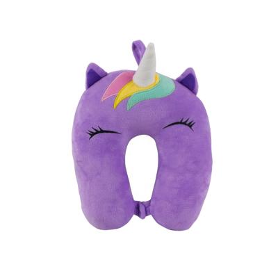 China Magnetic Cute Unicorn U Shape Travel Neck Pillow Cushion , Car Soft Headrest for sale