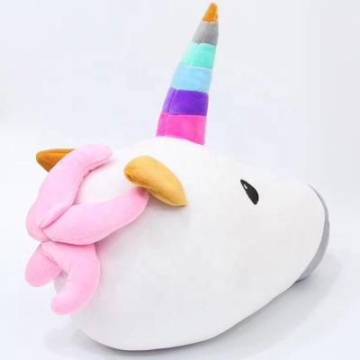 China Unicorn Head Lucky Plush Stuffed Animal Doll Gift Kids Birthday Animal Sofa Bed Decoration Pillow for sale