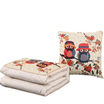 China 2019 Anti-Static Owl Red Passionately Colorful Pillow Blanket for sale