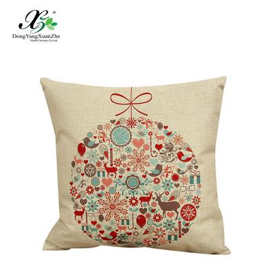 China Sustainable Cotton Linen Pillow Cover With Lovely Christmas Style Design for sale