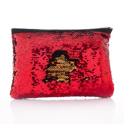 China Fashion Makeup Bag For Women Mermaid Sequin Pencil Case Makeup Cosmetic Pouch for sale