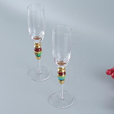 China Viable New Designs Champagne Red Wine Glass Enamel Crystal Glass Goblet for sale