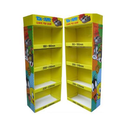 China Recycled Materials Customized Children's Shoes Storage Paper Table Display Box Cosmetic Shop Promotion Paper Holder for sale