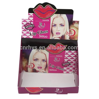 China Recycled Materials Corrugated Cardboard Cereal Coaster POP Promotion Box Lipstick Tabletop Display Box for sale