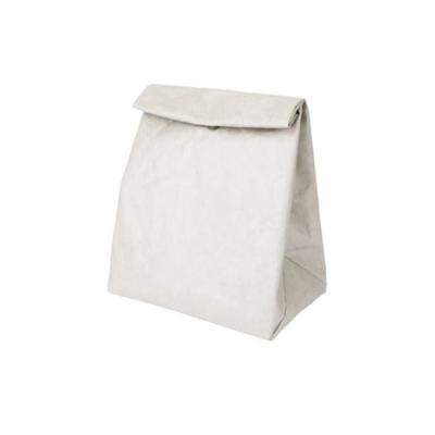 China Custom Recyclable Hot Selling Promotional Waterproof Insulated Brown Paper Tyvek Lunch Bag Kraft Washable Bag for sale