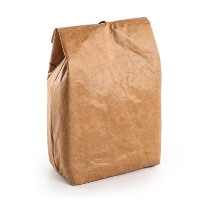 China Wholesale Cheap Eco Friendly Recyclable Food Delivery Thermal Bag Brown Insulated Tyvek Paper Lunch Fridge Cooler Bag for sale