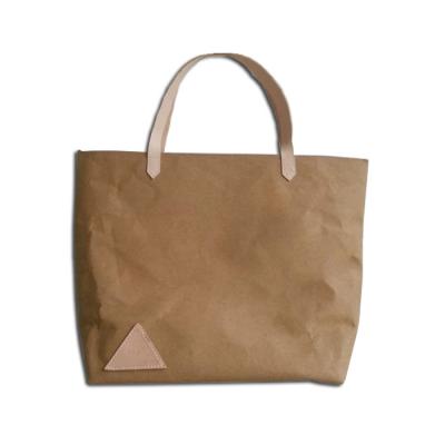 China Recyclable Pro Service and Quality Customize Washable Kraft Paper Shopping Bag Factory Eco-Friendly Grocery Bag for sale