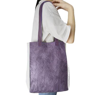 China OEM China Supplier Recyclable Dupont Fashion Tote Shopping Bag Lady Beach Handbag Tyvek Paper Shoulder Bag for sale