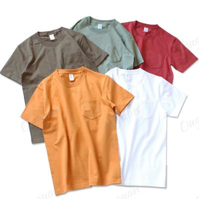 China Anti-wrinkle Factory Price Logo Pocket Printing Embroidery High Quality Custom T-shirt Printed 100% T-shirt for sale