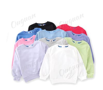 China Autumn Children Custom Breathable Printing Sweatshirt Long Sleeved Plain Solid Color Sweatshirt Boys Girls Unisex Hoodies for sale