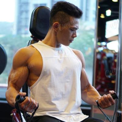 China Breathable Muscle Singlet Boy's Gym Men's Gym Travel Vest Tank Top Bodybuilding Sleeveless Fitness Fitness Logo Tank Top Custom Made for sale