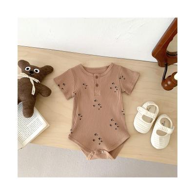 China high quality 95% cotton print baby romper suppliers fabric summer baby jumpsuit romper for sale