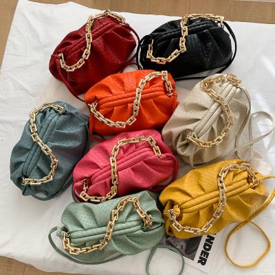 China 100% eco-friendly purse handbag shoulders bag wholesale casual handbags cloud chain bag for women pu leather for sale