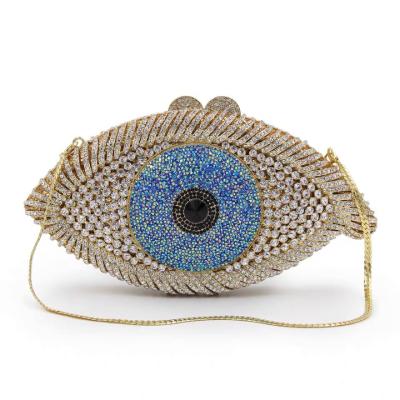 China Fashion Cross - Body Purse Evening Clutch, Crystal Evil Eye Clutch Bag For Women for sale