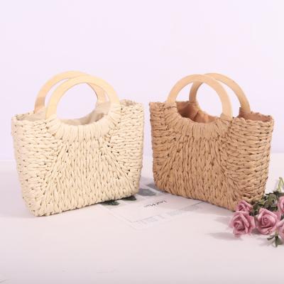 China 100% 2022 Eco-friendly Fashion Bags Women Handbags Ladies Beach Bag Wholesale Straw Bags for sale