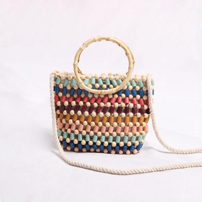 China Fashion Colorful Summer Handmade Beaded Single Shoulder Pearl Women Handbags for sale