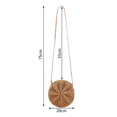 China Fashion INew Summer Beach Bags Women Simple Round Messenger Cute Straw Woven Bag Handmade One-Shoulder Bag for sale